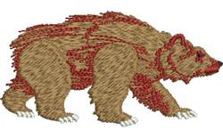 Realistic bear portrait with brown fur, red highlights, and white claws, perfect for outdoor-themed items.