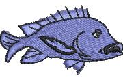 snapper quick stitch machine embroidery - Blue Snapper for decorative pillow covers