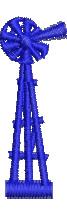 Stylized blue windmill with clean lines and a minimalist design. Perfect for various crafts.