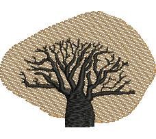 Boab Tree - 4x4 tree beginner-friendly embroidery design for decorative pillow covers
