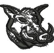 Boars Head - 4x4 head beginner-friendly machine embroidery design for Outdoor Gear
