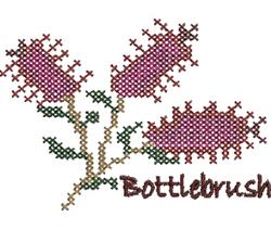 Bottlebrush - 4x4 cross beginner-friendly embroidery design for outdoor garden flags
