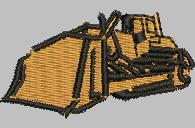 Bulldozer - 4x4 bulldozer beginner-friendly embroidery design for kitchen aprons