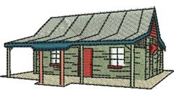 detailed cabin machine embroidery pattern - Cabin perfect for reusable tote bags
