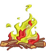 Campfire - 4x4 campfire beginner-friendly embroidery design for reusable tote bags