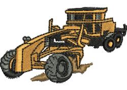 Applique construction vehicle in yellow with detailed wheels, showcasing heavy machinery elements in a realistic style.
