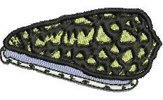 Cowrie Shell - 4x4 snail beginner-friendly embroidery design for kitchen tea towels