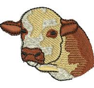 head beginner-friendly machine embroidery - Cows Head perfect for kitchen aprons