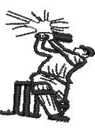 Cricketer in action swinging a bat in line art style, emphasizing dynamic movement against a white background.