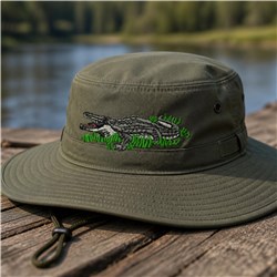 beginner-friendly crocodile machine embroidery pattern - Crocodile for Camping Gear