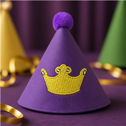 Crown Crest - 4x4 crest beginner-friendly machine embroidery design for Party Hats