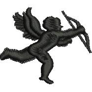 quick stitch valentine angel machine embroidery pattern - Cupid for reusable tote bags