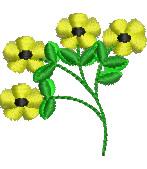 Daisy Sprig - 4x4 daisy quick stitch machine embroidery design for Kitchen Linens