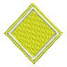 Diamond shape design featuring a white outline and filled yellow interior, showcasing a simple geometric aesthetic.