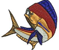 fish beginner-friendly machine embroidery - Dolphin Fish perfect for Fishing Gear