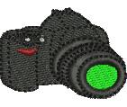 beginner-friendly camera machine embroidery pattern - DSLR Camera for decorative pillow covers