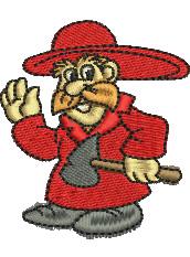 beginner-friendly firefighter machine embroidery pattern - Firefighter for reusable tote bags