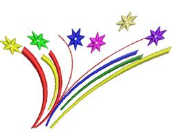 beginner-friendly firework machine embroidery pattern - Fireworks perfect for Banners