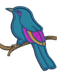 bird detailed machine embroidery - Flycatcher perfect for decorative pillow covers