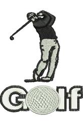 Golfer - 5x7 golfer detailed machine embroidery design for patchwork quilt blocks
