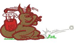 beginner-friendly kangaroo machine embroidery pattern - Golfing Kangaroo for Club Covers