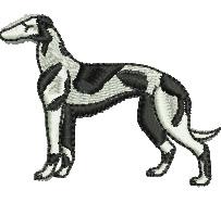 puppy dog beginner-friendly machine embroidery - Greyhound for patchwork quilt blocks