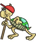 turtle beginner-friendly machine embroidery - Hiking Turtle for reusable tote bags