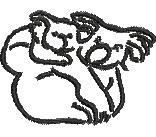 Koala Bears - 4x4 bear quick stitch machine embroidery design perfect for Blankets