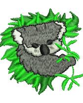 bear beginner-friendly machine digital embroidery - Koala perfect for kitchen aprons