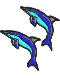 beginner-friendly dolphin machine embroidery pattern - Leaping Dolphins for Kids Clothing