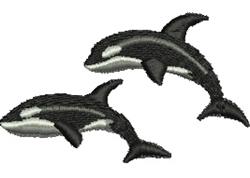 Leaping Orcas - 4x4 orca beginner-friendly machine embroidery design for Swim Bags