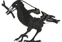quick stitch bird machine embroidery pattern - Magpie perfect for outdoor garden flags