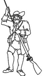 quick stitch rifle machine embroidery pattern - Man Loading Rifle for Camping Gear