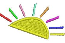 quick stitch summer sunflower machine embroidery pattern - Multicolored Sun for patchwork quilt blocks