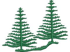 tree beginner-friendly machine embroidery - Norfolk Pine Trees for patchwork quilt blocks