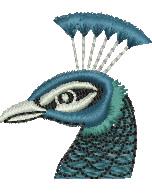 Peacock - 4x4 bird quick stitch machine embroidery design for festive table runners
