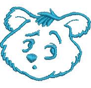 Pensive Bear - 4x4 bear quick stitch machine embroidery design for insulated lunch bags