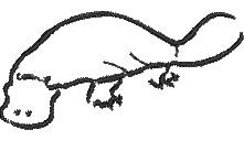 Platypus - 4x4 platypu quick stitch machine embroidery design for Hiking Packs