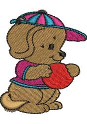 puppy dog beginner-friendly machine embroidery - Playing Ball for Nursery Decor