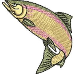 Rainbow Trout - 4x4 trout beginner-friendly embroidery design for kitchen tea towels