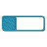Rectangle label with a decorative edge in bright blue, featuring a blank area for customization.