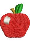 apple quick stitch machine embroidery - Red Apple perfect for insulated lunch bags