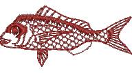 quick stitch snapper machine embroidery pattern - Red Snapper for patchwork quilt blocks
