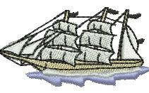 ship beginner-friendly machine embroidery - Sailing Ship perfect for reusable tote bags
