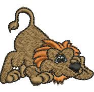 Scared Lion - 4x4 cat beginner-friendly embroidery design for Kids Backpacks