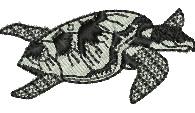beginner-friendly turtle machine embroidery pattern - Sea Turtle for reusable tote bags