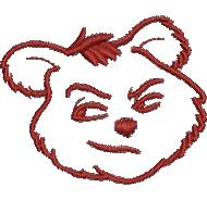 Sneaky Bear - 4x4 bear quick stitch machine embroidery design for Kids Pajamas