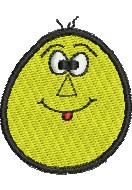 beginner-friendly egghead machine embroidery pattern - Stupid Egghead for kitchen tea towels