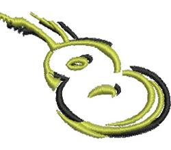 Stylized number 8 in vibrant green with sleek curves and sharp black outlines, perfect for modern embroidery projects.