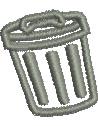 Trash Can - 4x4 can quick stitch machine embroidery design for kitchen tea towels